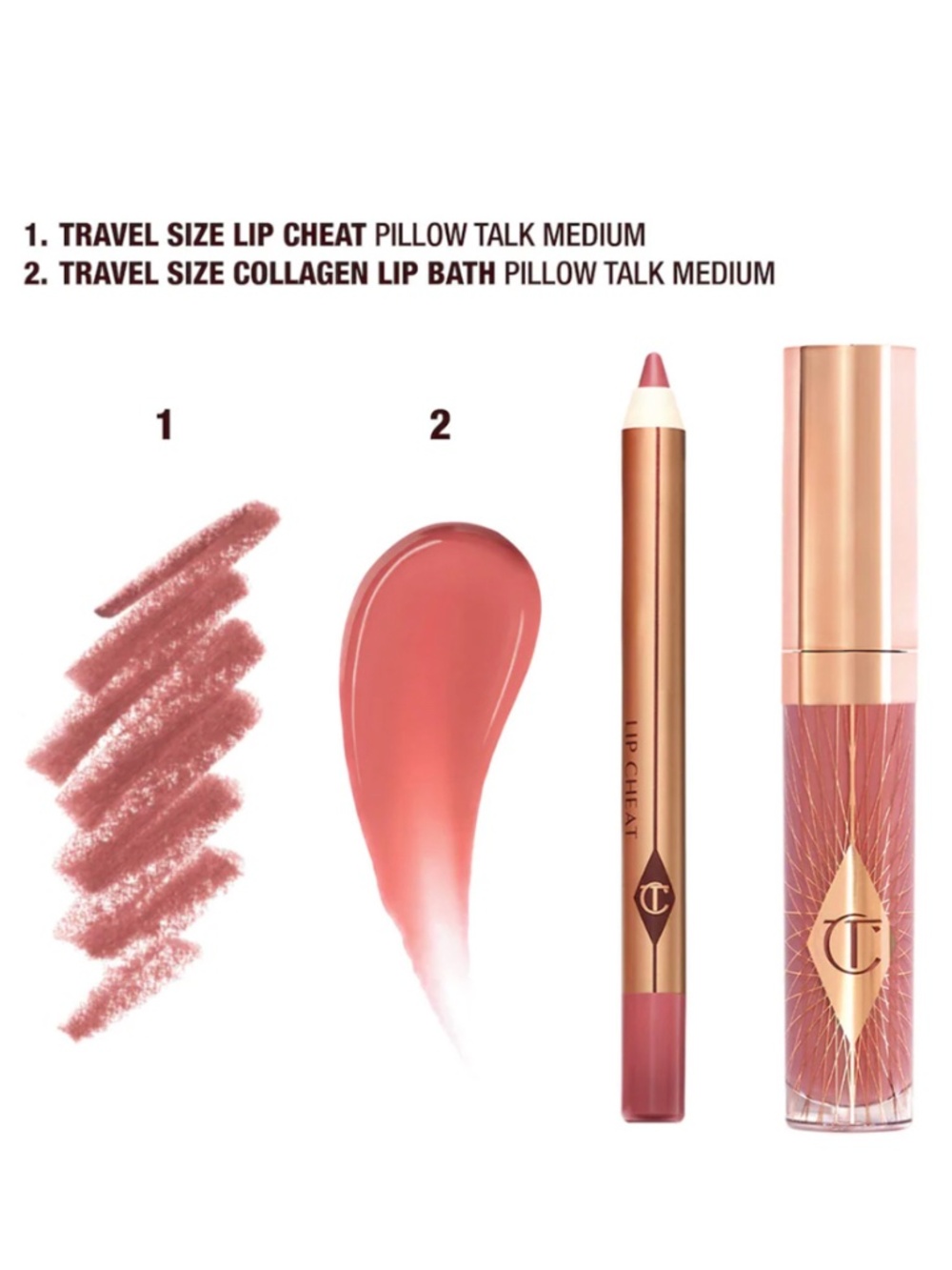 NWT Charlotte Tilbury Mini Pillow Talk Glossy Lip Duo- Medium - Picture 5 of 5